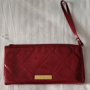 Joy & Iman Glossy Red Quilted Wristlet